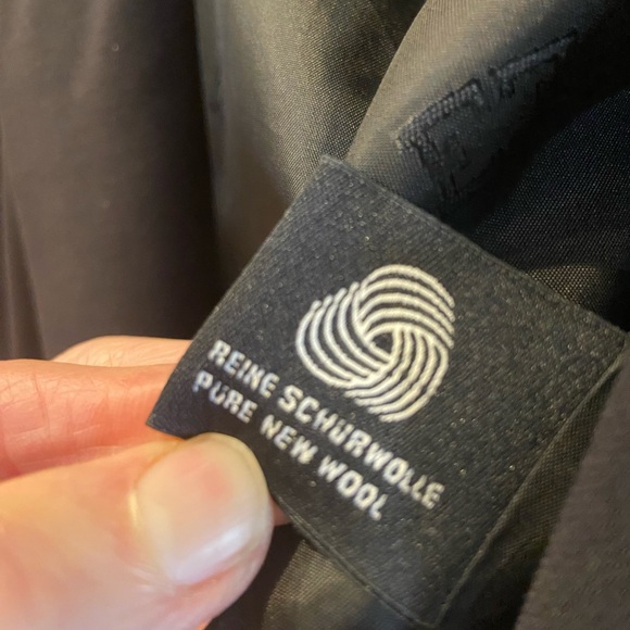 ESCADA by Margaretha Ley Deep Navy/Black Wool Blazer Embroidered Sleeves Sz: 38 - Picture 11 of 12